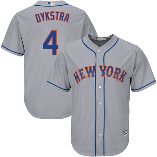 Mets #4 Lenny Dykstra Grey Cool Base Stitched Youth MLB Jersey - Click Image to Close